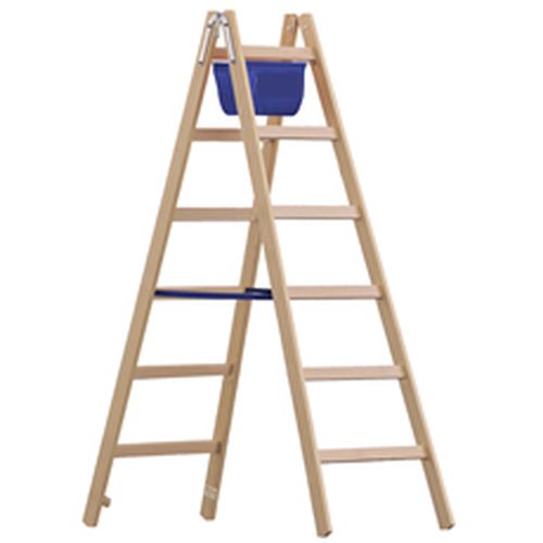 Stehleiter Holz 10 Sprossen 2,95m