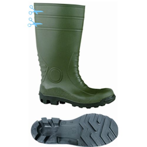 Sicherheits-Gummistiefel gr&uuml;n / schwarz 40