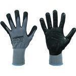 Feinstrickhandschuhe PU / Nitrilschaum genoppt grau 10