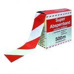 Absperrband schraffiert 500m / St&uuml;ck rot/weiss